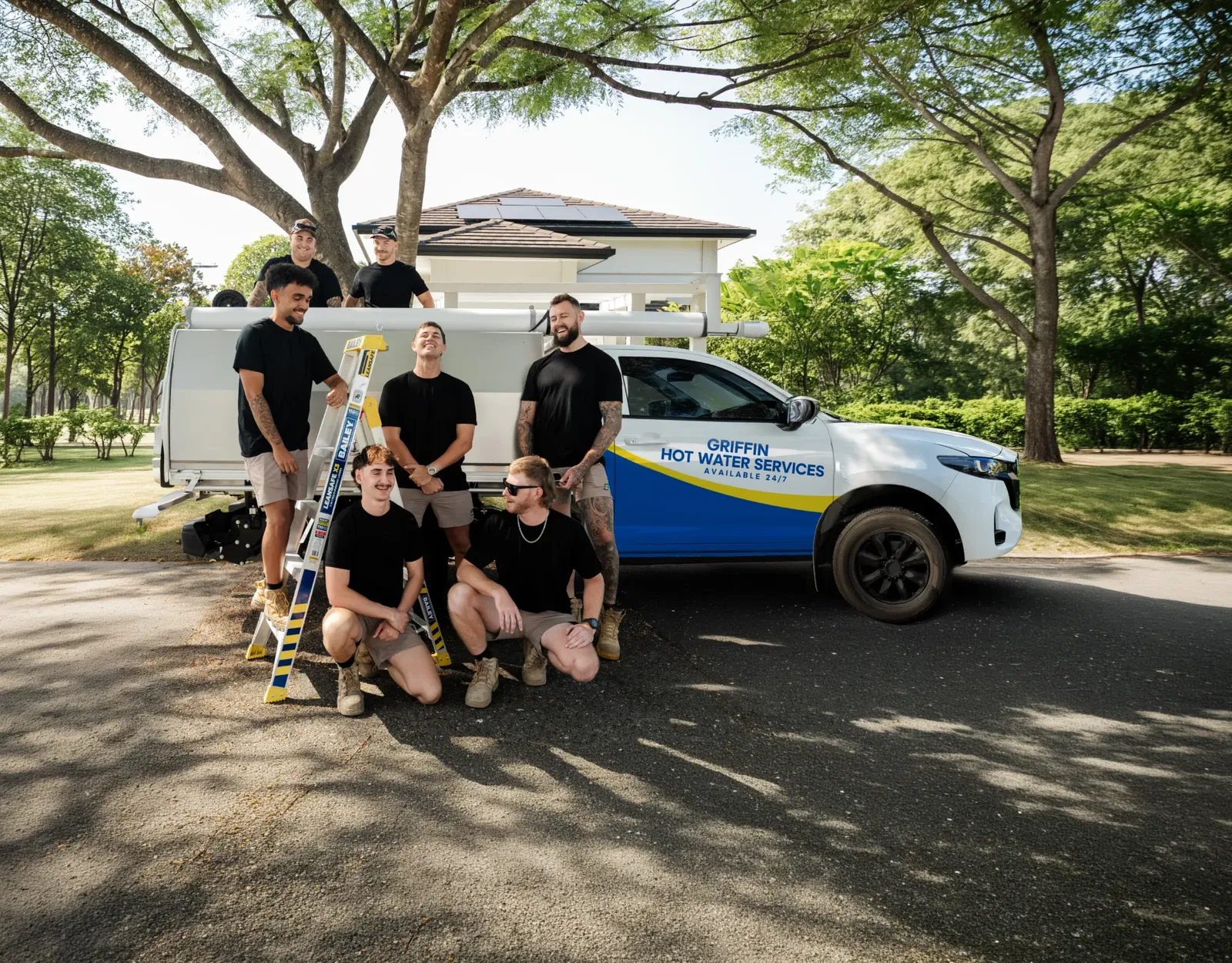 Griffin Hot Water Services team and ute
